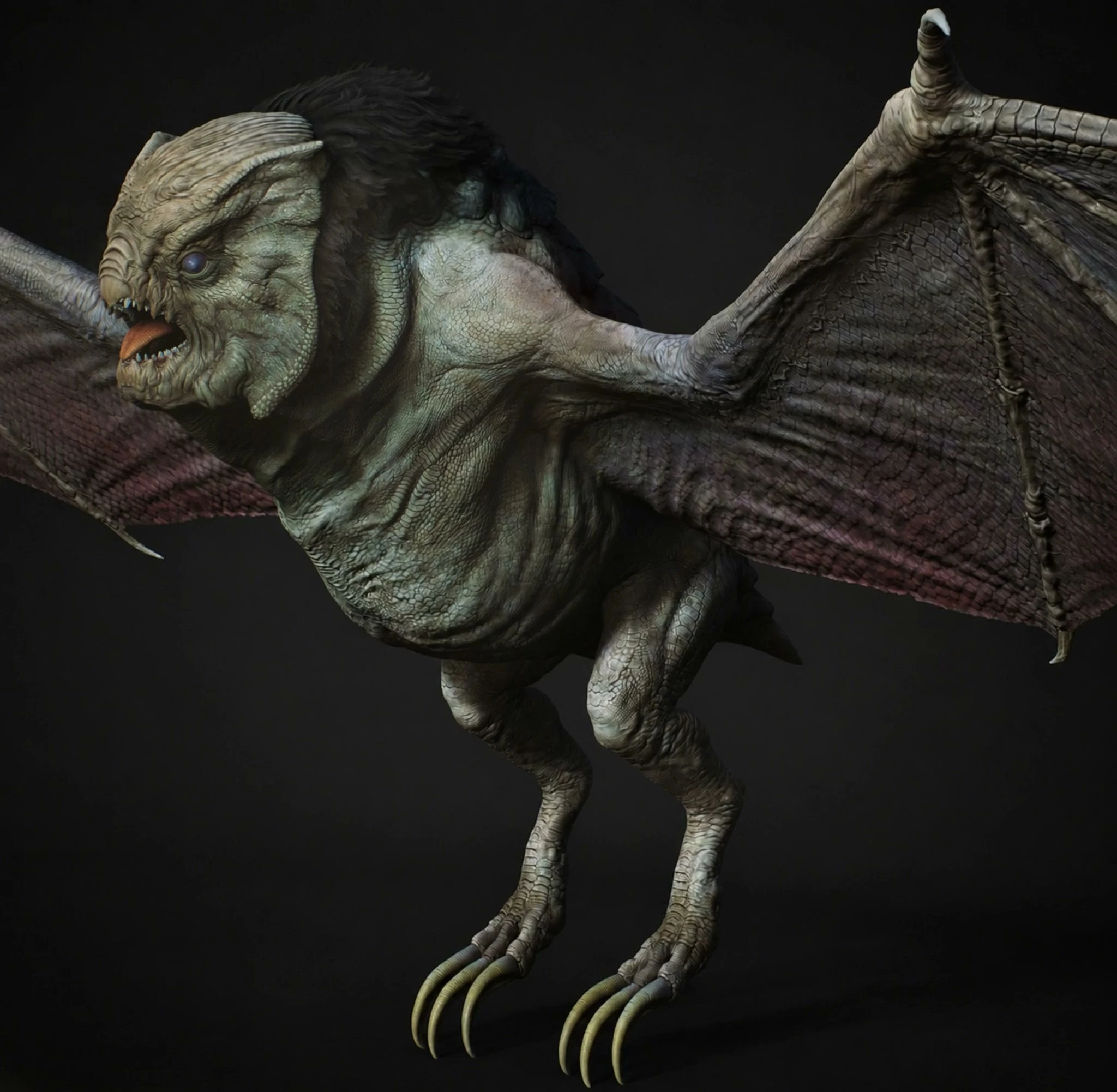 Gorgara with wings spread, in-game shot